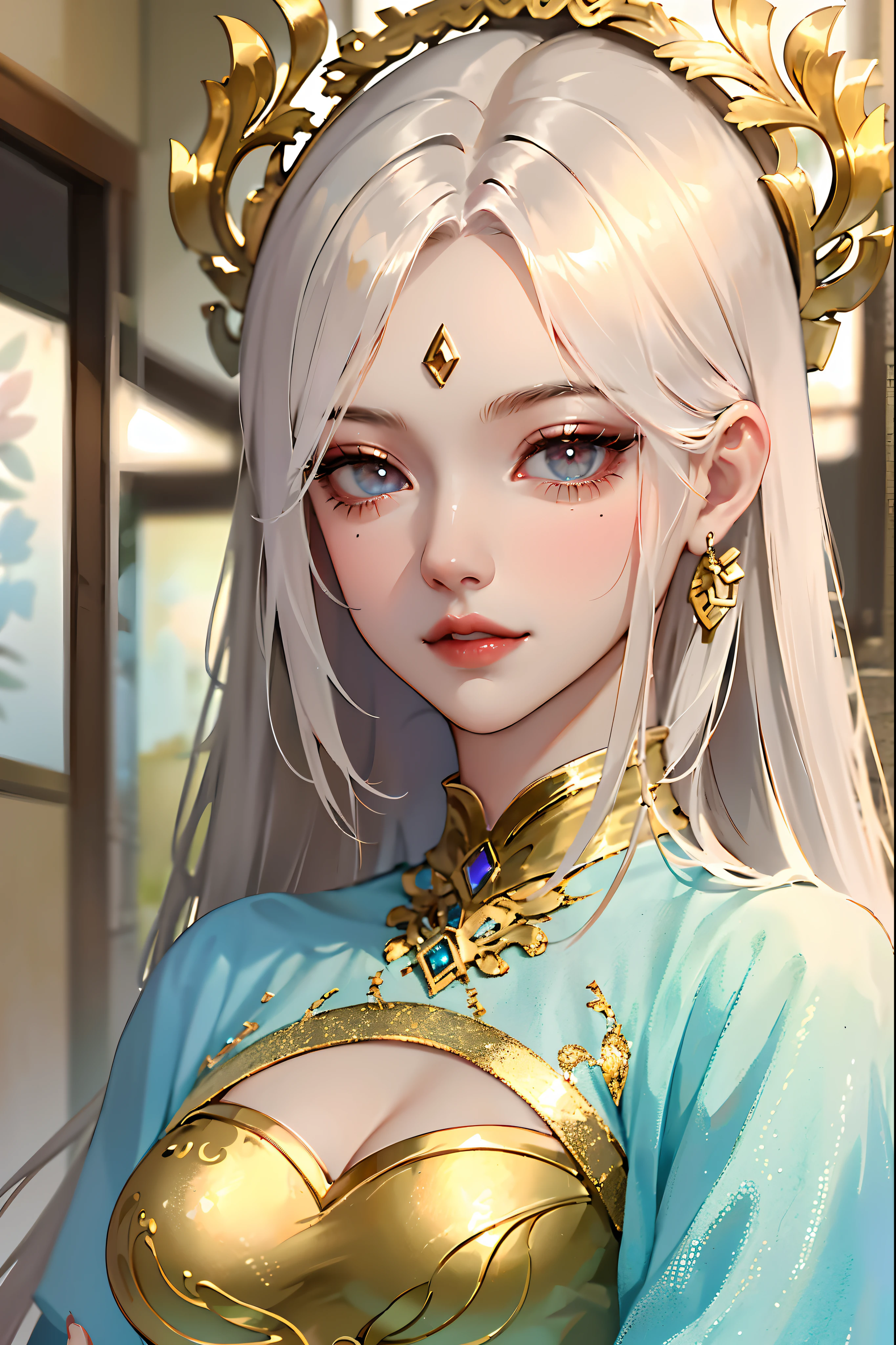 Slim Abs Beauty: 1.3, (Hairstyle Casual, Leaking Big Breasts: 1.2), Dress: 1.1, Super Fine Face, Delicate Eyes, Double Eyelids, Smile, Homely