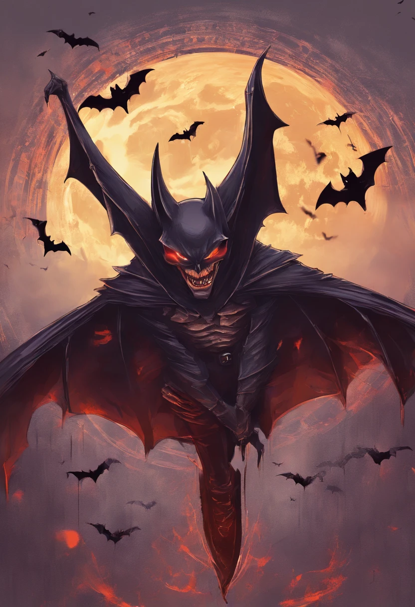 Halloween bat and vampire