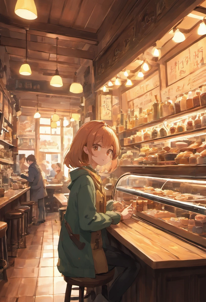 Inside a quaint café, medium: ultra-detailed photography, style: akin to a scene from a Hayao Miyazaki film. At the heart of the shop, a feline store manager is poised at the counter, overseeing the day's operations. Lighting: ambient, with rays of sunlight piercing through the windows, illuminating the dust particles in the air. Colors: rich mahoganies, creamy beiges, and subtle amber highlights. Composition: Nikon D850 DSLR, Nikkor 35mm f/1.4 lens, Resolution 45.7 megapixels, ISO sensitivity: 64, Shutter speed 1/100 second, wide-angle shot capturing the entirety of the café's interior, with a focus on the cat's expressive face. --ar 16:9 --v 5.1 --style raw --q 2 --s 750