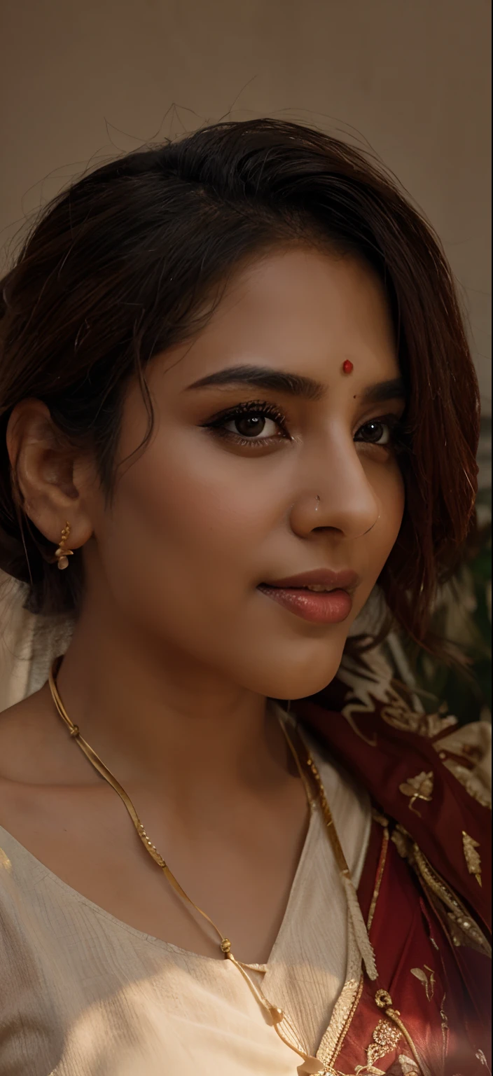 Remove Background Cinematic light Indian Bridal Realistic Face