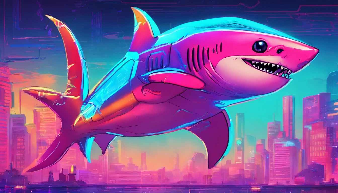 Cute little shark drinking,I had a lot of fun dancing