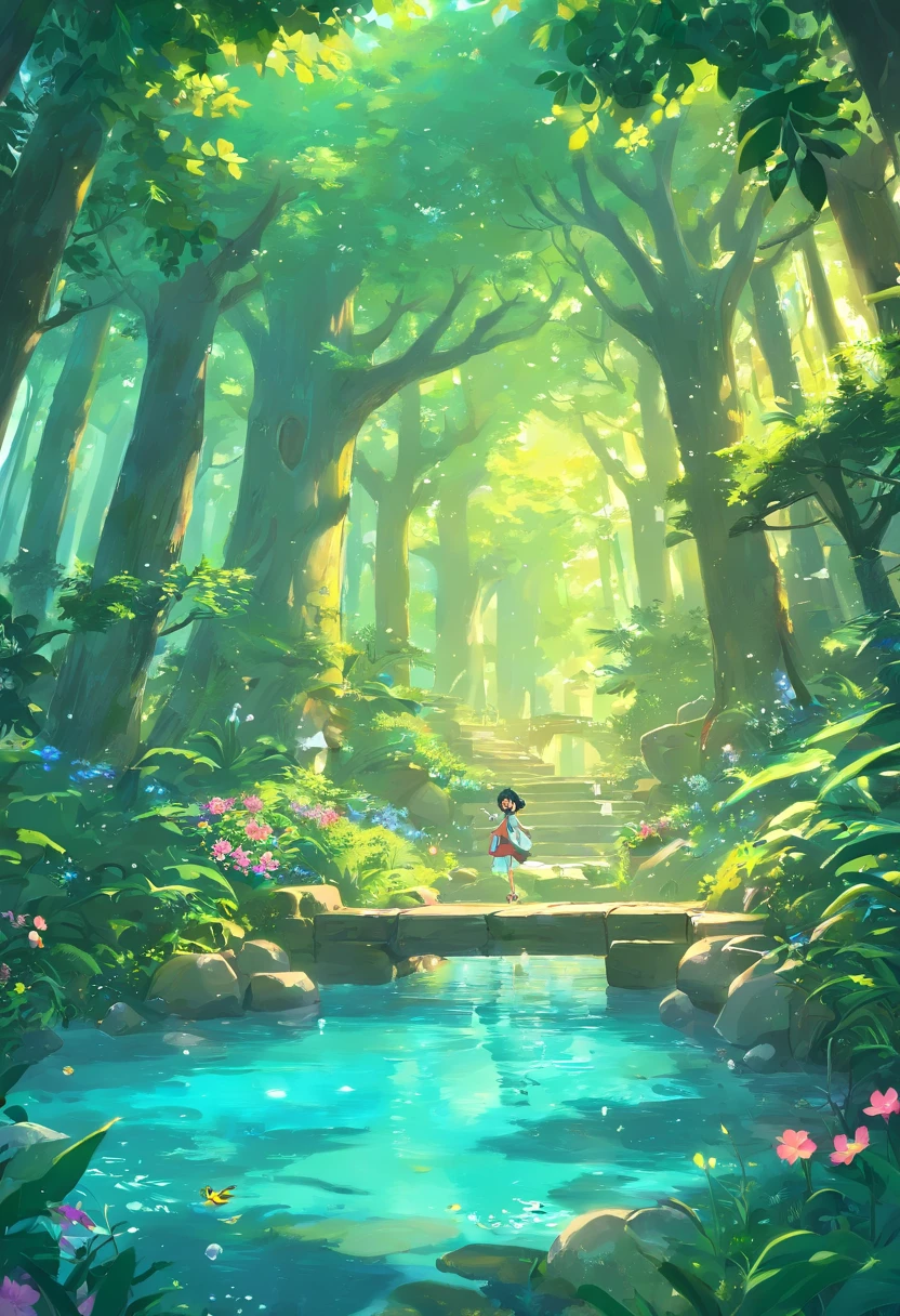 tmasterpiece,Ten centimeters high+Cute little fairies flying in the air,Snow White anime fairy,best qualtiy,(Very detailed CG unity 8K wallpaper),(best qualtiy),(Most Best Illustration),(Best shadow),glowing sprites,Drinking water in the pool,Natural elements in the forest theme。Mysterious Forest,Beautiful forest,great outdoors,surrounded by flower,Delicate leaves and branches are covered with fireflies(nature elements),(Jungle theme),(Foliage),(tree branch),(glowworm),(Particle effect)and so on。。.。.。.。.。.3D,rendering by octane,Ray traching,super detailing
