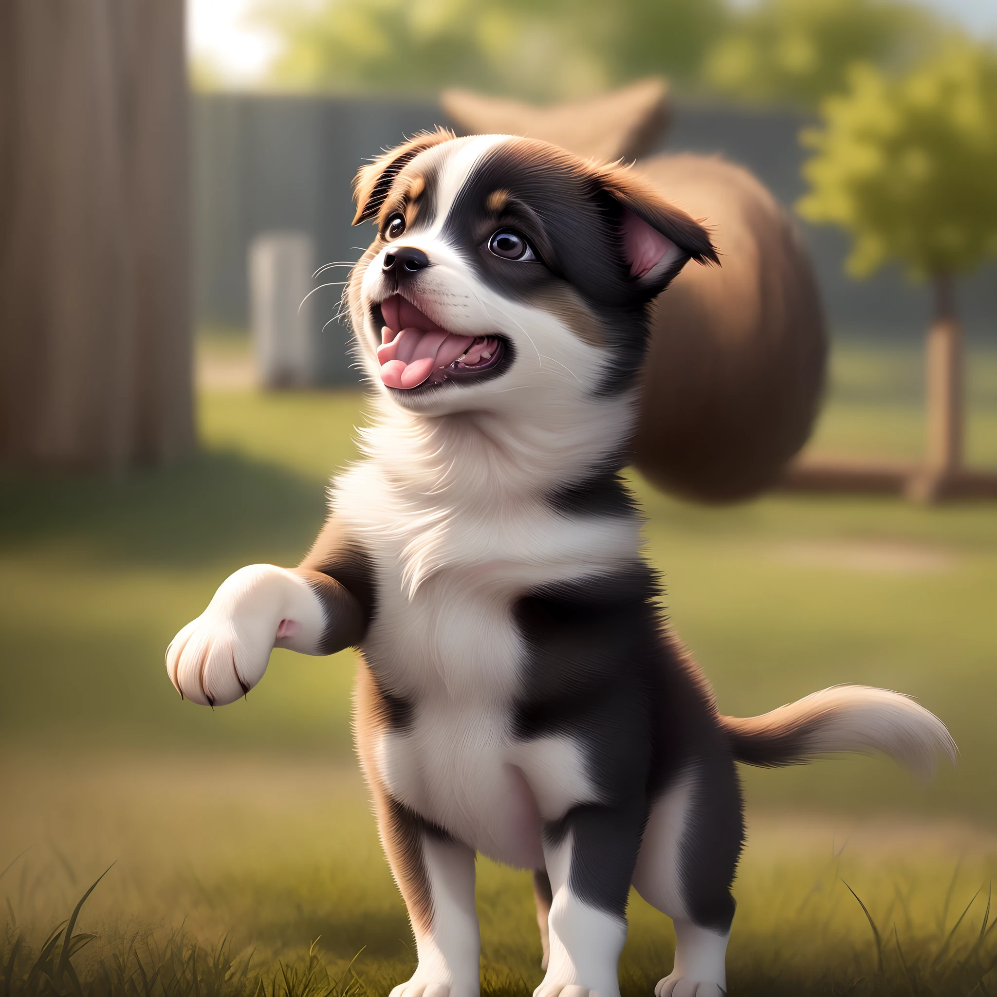 cute puppy howling