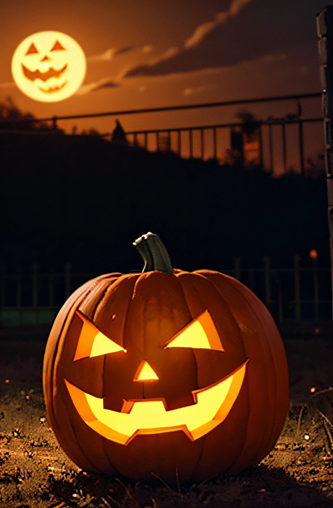 Halloween pumpkin, no people, just pumpkin, halloween, ominous,, night, pumpkin alone, 1 pumpkin
