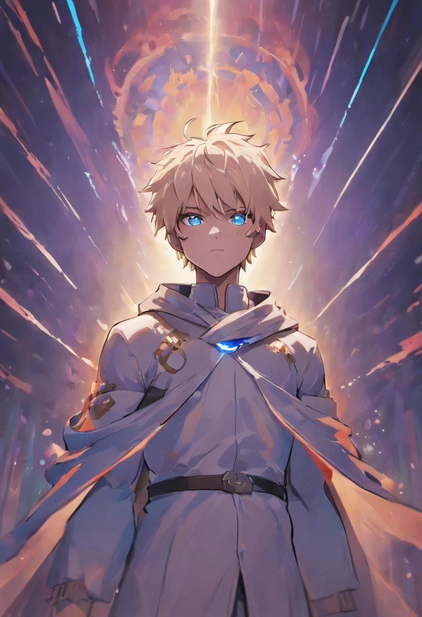 (age:32,male,white hair,blue eyes,white robe with lighting, ninja,naruto,dark skin,bodybuilder), (high resolution,4k,professional,physically-based rendering,vivid colors), (portraits,anime), (lighting:moody,shadow,backlit), (color tone:cool tones,blue hues), Anime