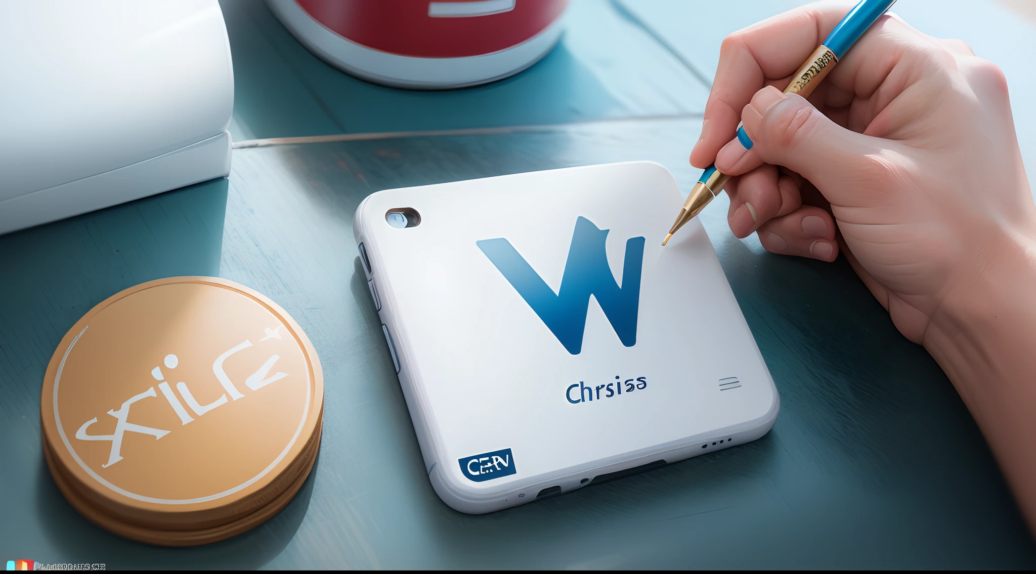 Chris name whit colors logo