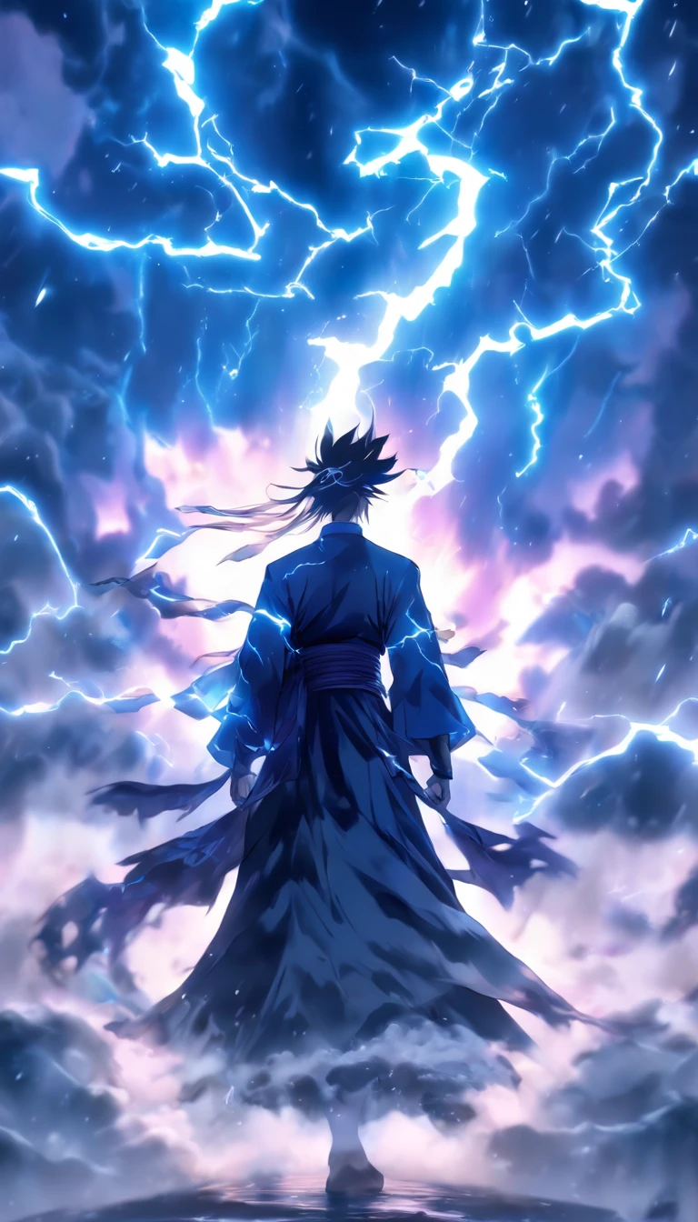 ((master part))，(best quality))，Vista distante，Surrounding lightning，Chuva de Espada，A young Taoist priest，Sistema de Espada Infinita，efeitos de brilho，hyper-realistic，Ultra foto realsisim，Chinese black and white ink style，preto e branco，Discoloration，Mancha，tinta，8k，super-fino，alta qulidade