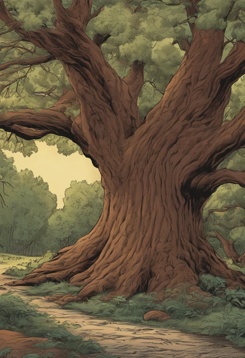 American comics《Peanut Comics》Draw a tree in the style