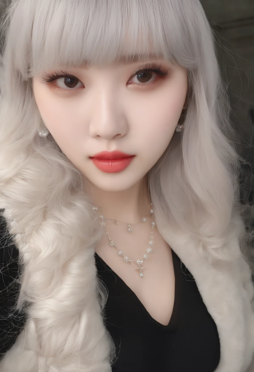 Top image quality、Raw photography、超A high resolution、18-year-old Korean、Glasses beauty、Colossal tits:1.5、cleavage of the breast:1.5、fair white skin、shiny white skin、(short bobbed hair)、bright silver hair、bright white hair、Beautiful eyes with random colors、very thin lips、beautiful eyes finely detailed、elongated eyes、pale pink blush、long eyeslashes、Beautiful double eyelids、eyeshadows、耳Nipple Ring、Fashionable glasses、Lighting that emphasizes beautiful skin、Lustrous skin、(Wearing a bunny costume:1.3、fishnet tights:1.0)