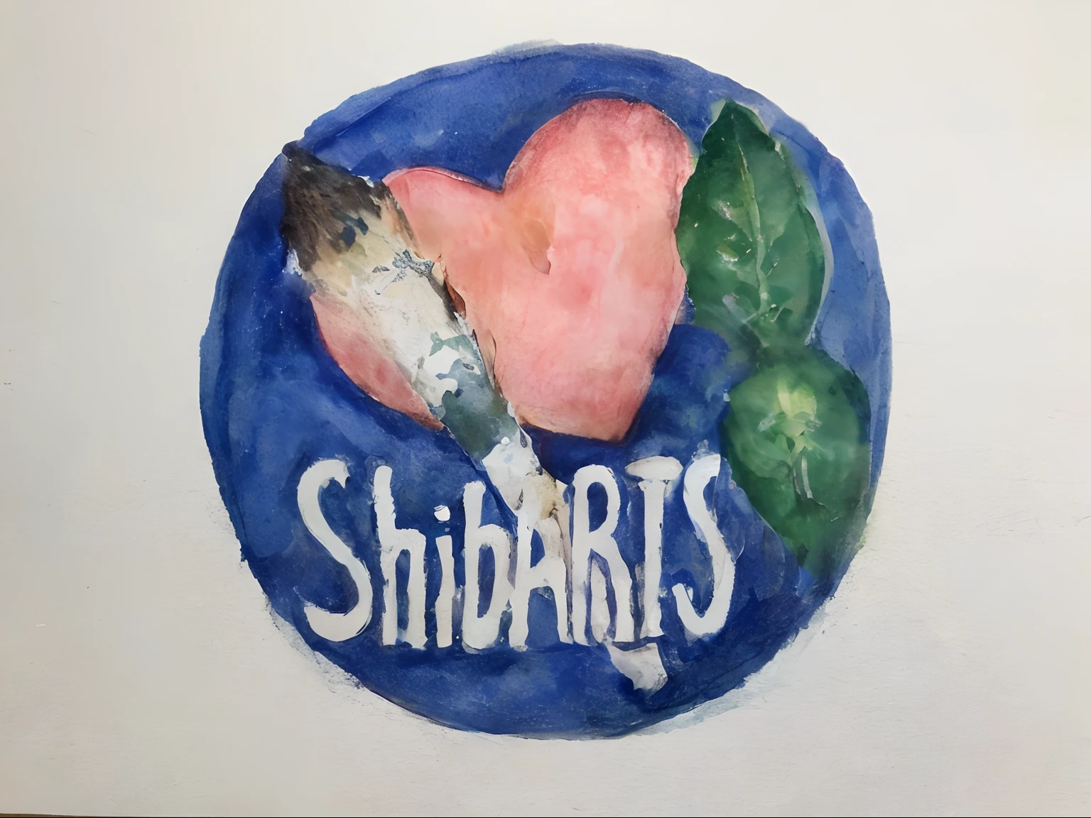 Draw a heart with a brush and paintbrush, Shirabii, inspired by Shibata Zeshin, inspired by Hishida Shunsō, inspired by Hanabusa Itchō, Inspired by Nicholas Hilliard, inspired by Miyagawa Isshō, inspired by Shōzaburō Watanabe