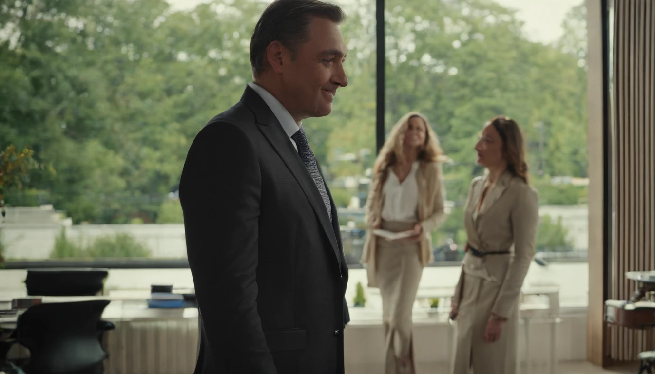 (Lady in women's clothes in office:1.1)、(Middle-aged man in suit:1.1)、(sexual harassment:1.2)、(Full body shot)、(Super beautiful)、(ultra beautiful faces)、(A detailed face:1.5)、(troubled look:1.3)、A miniskirt、(Offices of major companies in Japan:1.1)、(The man hugged her chest:1.5)、(The man hugged her waist:1.5)