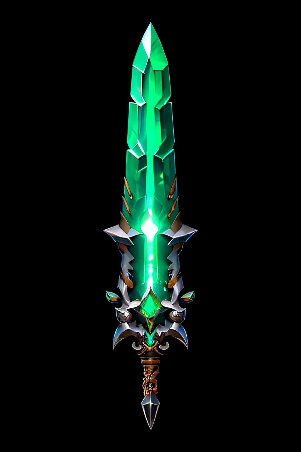 Game Art of emerald blade with long hilt, best quality, Trending on Artstation, masterpiece