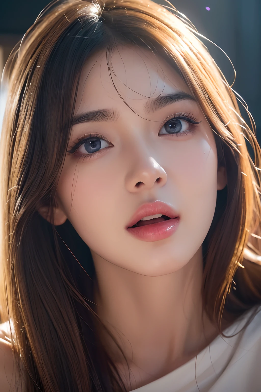 (best quality,highres,ultra-detailed),(realistic:1.37),beautiful detailed eyes,beautiful detailed lips,extremely detailed eyes and face,long eyelashes,1 girl,aroused,orgasmic expression,licking lips,look of enjoyment,illustration,vivid colors,soft lighting