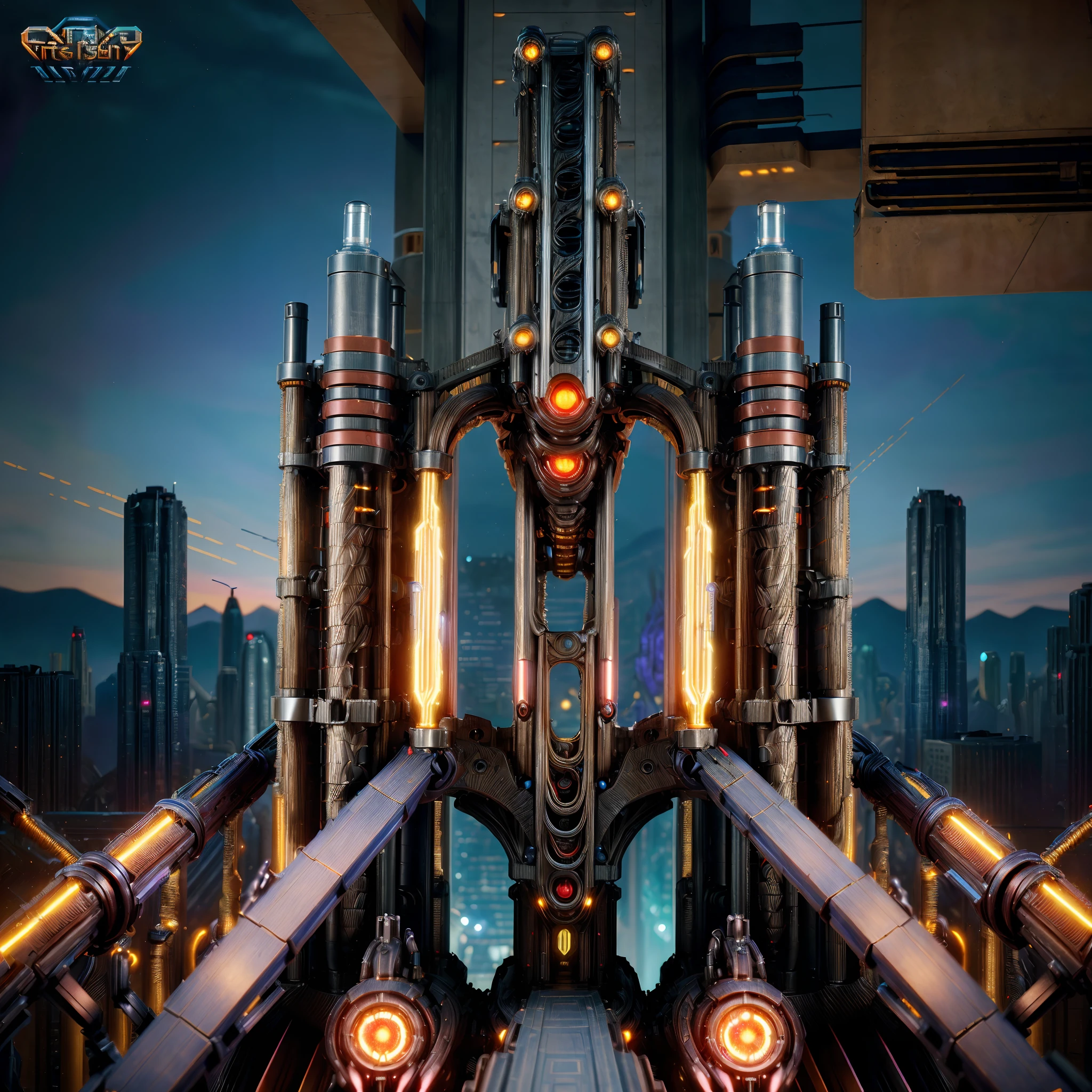 (ultradetailed), (ultrarealistic), (Masterpiece:1.3), (meticulously fine accute detailing), ((intricately mechanical)), mechanical horror style, cybernetic nightmare, vibrant, catastrophic cyborg, mechanical combat robot, (elaborate, monstrous, machinist Precisionism), (full robotic body), (horrorifying, cybernetic surrealism), best quality, smooth, hyper sharp, crisp, pure clarity, intense, dystopian, futuristic, cyberdellic, cinematic, dynamic lighting, ray tracing, depth of field, 64k, UHDR, triatic, raw, vivid color, unreal engine blended with high octane rendering, professional, extreme, excessive, ((precisionistic intricate mechanical parts, wires, gears and lights)), reflective chrome armored plating, (endless spiraling wiring and coils wound), wound around and around, giving this robotic terror a nightmarish organic appearance, anatomic wiring like blood vessels, stunning, technological, mechanical monstrosity, ((in Alex Gray art style)), meticulously fine tuned, acute painstaking corrections, ((additions of luxuriously intricate wires)), (acute mechanical details), assuring ultimate perfection, unnatural, cybernetic, abstract, absolute realism, ultimate, nightmarish style technology, ((combat robot in style of surreal impressionism)), (abstract 1980s sc fi horror), fast pasted, hyper motion blur, kinetic chaos, megacity ruins background, (In the blended visual artistic styles of David
Cronenberg and HR Geiger), (design by Richard Stanley), final layer of additional detailing, flawless, AddXL,