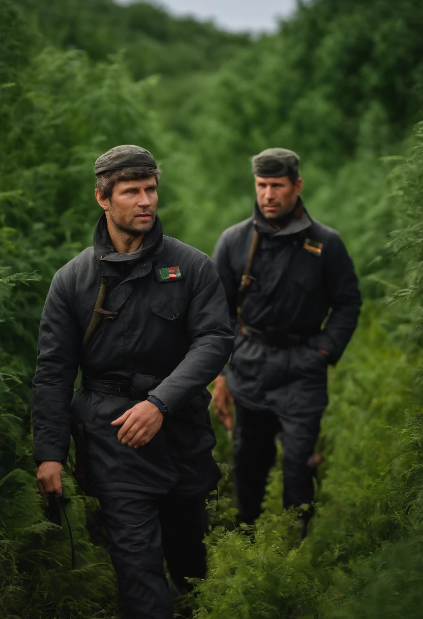 Alexander Petrov and Ruslan Boshirov, overgrown with stubble in the clothes of Chinese sailors, prepare to descend from the ship to the boat