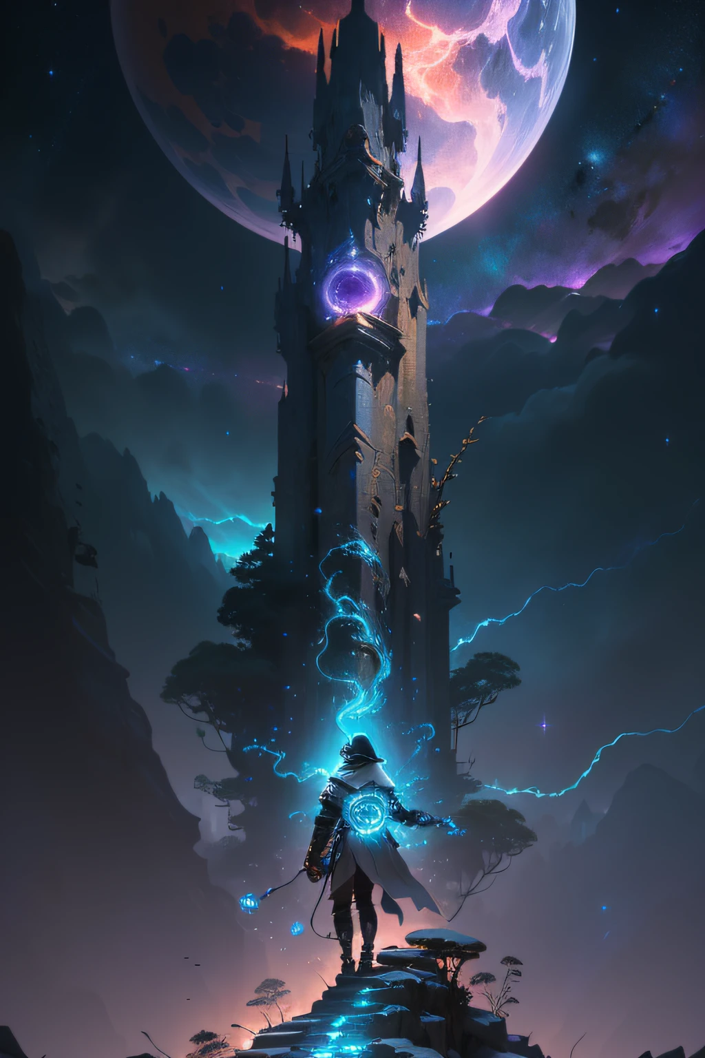 ((Best quality)), ((masterpiece)), (highly detailed:1.3), 3D, In a distant future where the boundaries between science fiction and fantasy have dissolved, the world is a tapestry of awe-inspiring wonders. Enter a universe where magic and technology coexist in harmony, shaping the destiny of civilizations across vast reaches of space.At the heart of this realm lies the Celestial Nexus, an intergalactic hub of mystical energies and technological marvels. Here, arcane knowledge intertwines with cutting-edge science, giving rise to a society where spaceships are imbued with the power of ancient spells, and technology is augmented by the mystic arts.Embark on a grand odyssey as a young explorer, destined to unravel the secrets of the Celestial Nexus. As you traverse the uncharted realms of the cosmos, encounter diverse civilizations teeming with beings who possess extraordinary abilities. From the ethereal Elven Spires, where the art of interdimensional travel is perfected, to the cybernetic enclaves of the Android Conglomerate, witness the tapestry of life as magic and technology intertwine.Unleash your latent powers as you become attuned to the energies that flow through the Nexus. Harness the ancient incantations of forgotten sorceries to propel your starship across the vast expanse of the cosmos. Engage in epic battles against cosmic abominations and interstellar tyrants, wielding enchanted weapons infused with futuristic enhancements.As you delve deeper into the enigmatic realms of the Celestial Nexus, uncover the origin of this harmonious fusion of magic and technology. Discover the ancient prophecies that foretell a cataclysmic event threatening to tear apart this delicate balance. Unite with a band of extraordinary beings, each possessing their own blend of magical aptitude and technological expertise, to embark on a perilous quest to save the Nexus from imminent destruction.In this epic saga, your choices will shape the fate of worlds, as the boundaries between