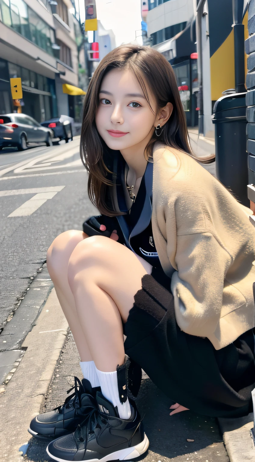 (((32K,very high res, high detailing, highly accurate,Masterpiece Girl 1:1.5))),Raw photo & realistic atmosphere,beautiful dark blue eyes,Detailed mouth,Glossy lips,Detailed eyebrows,Soft white skin that shines with every detail,,Eyes drawn in detail、Very beautiful eyes with azure eyes,Detailed lips、Very beautiful face,Very well-formed face、Lifelike face,shiny beautiful lips,Beautiful eyebrows,Infinite reality,Best design,(Insanely cute Japan 16-year-old high school girl,,Beautifully shaped breasts,Very cute beautiful girl,Little Girl,Healthy body,Outstanding style:1.5),Best Natural Makeup,Japanese ido,Korean Idols,Young sensual idol,Moist eyes,Dark Beautiful Deep Eyes,Beautiful butt,beauty legs,,camel's foot,:1.3),超A high resolution、,Natural and realistic face,Back lighting,Pure eyes are too cute,(((photorealisim,Photograph the whole body))),,Reality Live Action,(Fashionable earrings,,a necklace,A bracelet,gyuru,Glossy nail art,2022 Women's Teens Winter Casual Fashion,Down jacket,Black pants,white shoe,Calm and fashionable girl,light brown hair,Ear Hair,独奏,little smiling,full body Esbian,Show full-body fashion,Leaning forward,Bend over, Only beauty young cute 15 year old girl,A rather petite and very cute 15-year-old girl:1.7),Night in Shibuya