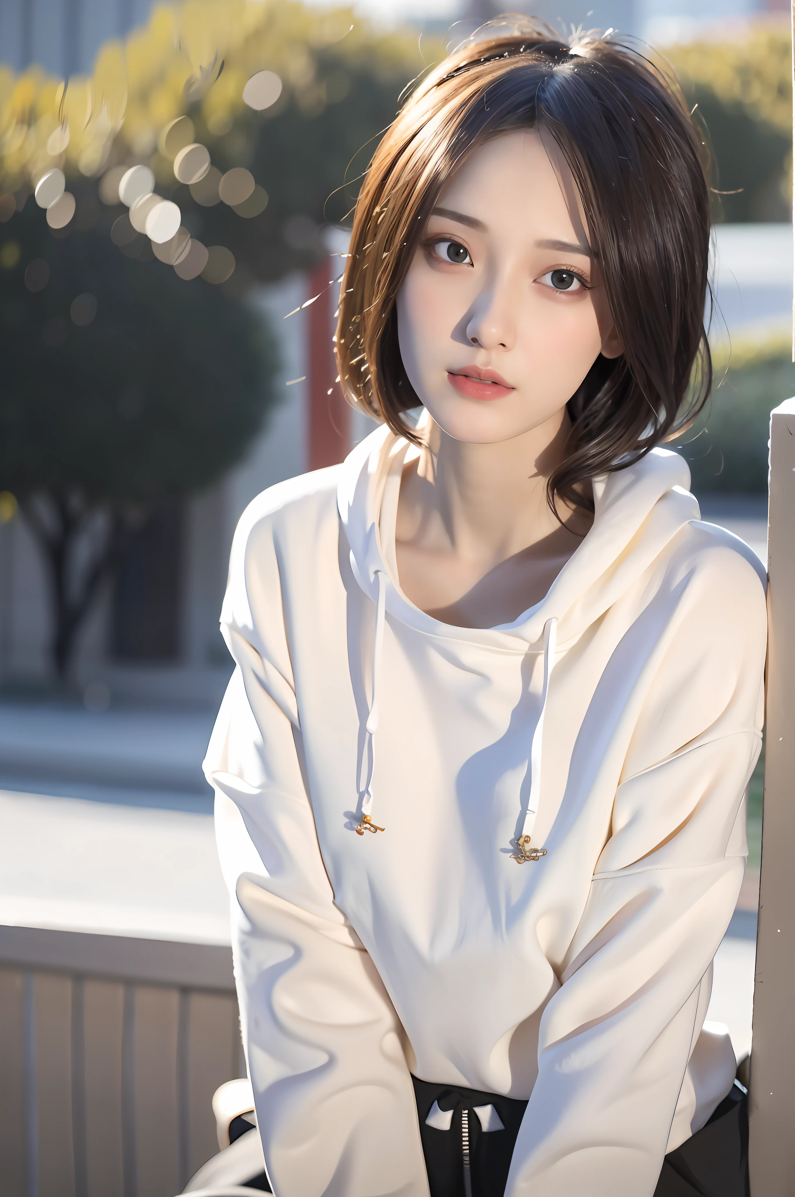 Incomparable masterpiece, perfect artwork, ((perfect female figure)), short hair, blonde, thin, realistic, solo, (realism: 1.4), best quality, ultra high resolution, 1girl, porcelain, Kpop ido, full body, (tight sweatshirt) black sweatshirt, (clothes with horizontal letter icon) (d cup), beautiful, masterpiece, best quality, very detailed face, perfect lighting, solo, plain makeup, best quality, super high resolution, 👍 (realistic: 1.4), Ultra-detailed, masterpiece, best quality, ulzzang -6500-v1.1