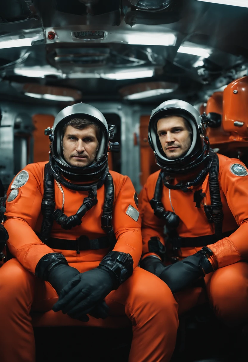 Petrov and Boshirov on a ship in diving suits