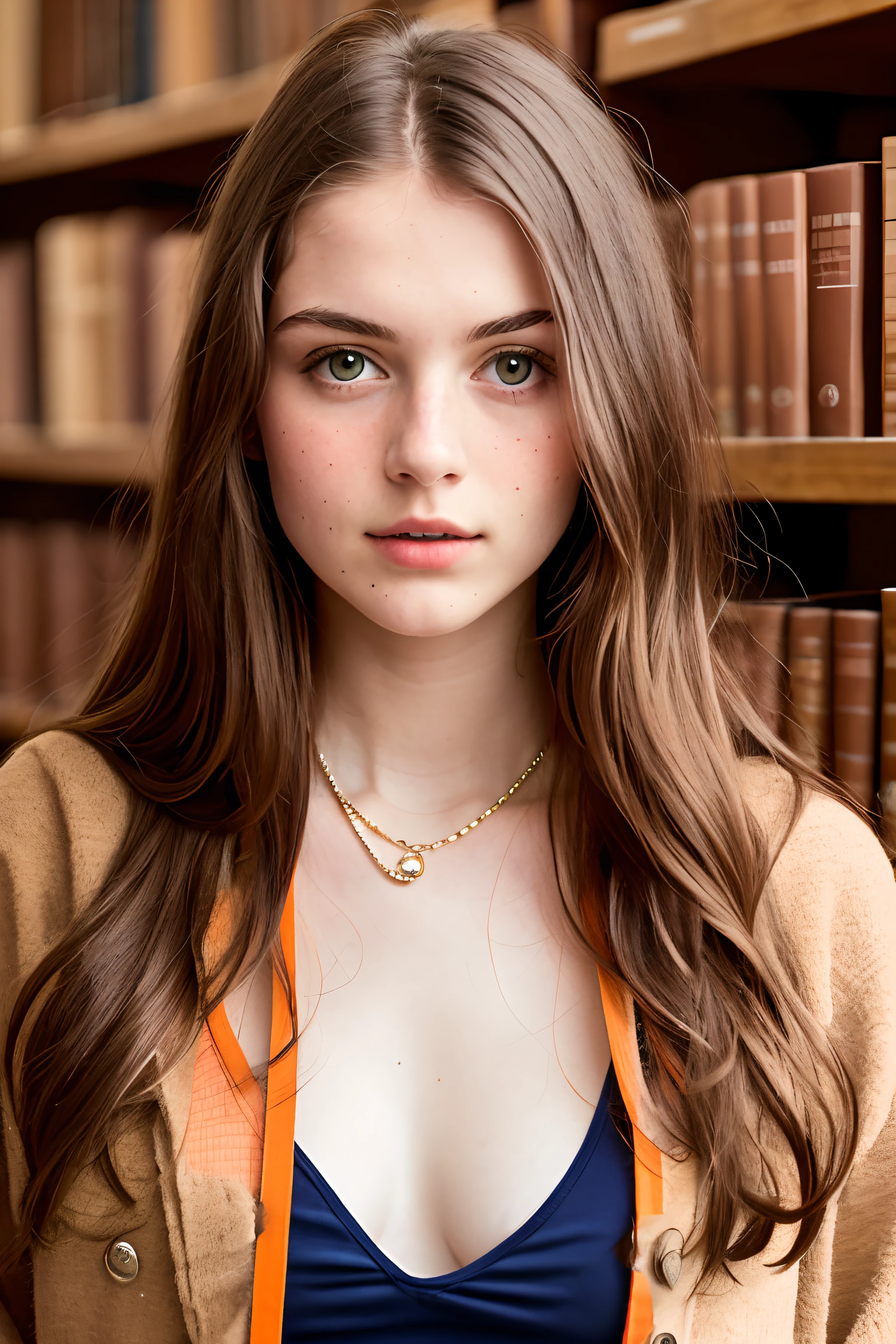 masterpiece, best quality, hyperrealistic, cinematic photo, innocent 20yo female,
swedish,
pronounced feminine features,
hoodie,
very long chestnut hair,
huge breasts,
freckled face,
(library background),
victorian style,
(8k, epic composition, photorealistic, sharp focus),
elaborate background,
dslr, naked, topless, nude, blowjob,
intricate details,
rule of thirds,