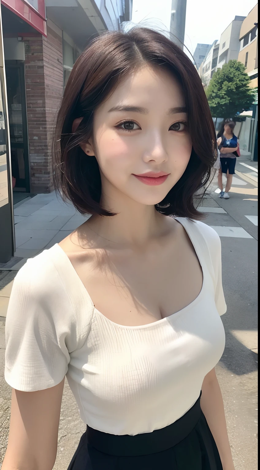 ((top-quality、8K、masuter piece:1.3))、1 rapariga、czech、bule、Beautiful woman with slender abs:1.3、(Highlight Haircuts、Breast A Cup:1.2)、black see-through:1.1、com rosto detalhado、A detailed eye、二重まぶた、Smile all over the body、Brown hair、((top-quality、8K、tmasterpiece:1.3))、Focus:1.2、perfect figure beautiful woman:1.4、s ass:1.2、((layered haircuts、nedium breasts:1.2))、(Wet loading:1.1)、(Sunnyday、street:1.3)、Highly detailed facial and skin texture、Fine Eye、二重まぶた、Whitens the skin、long whitr hair、(Silently:1.3)、White T-shirt
