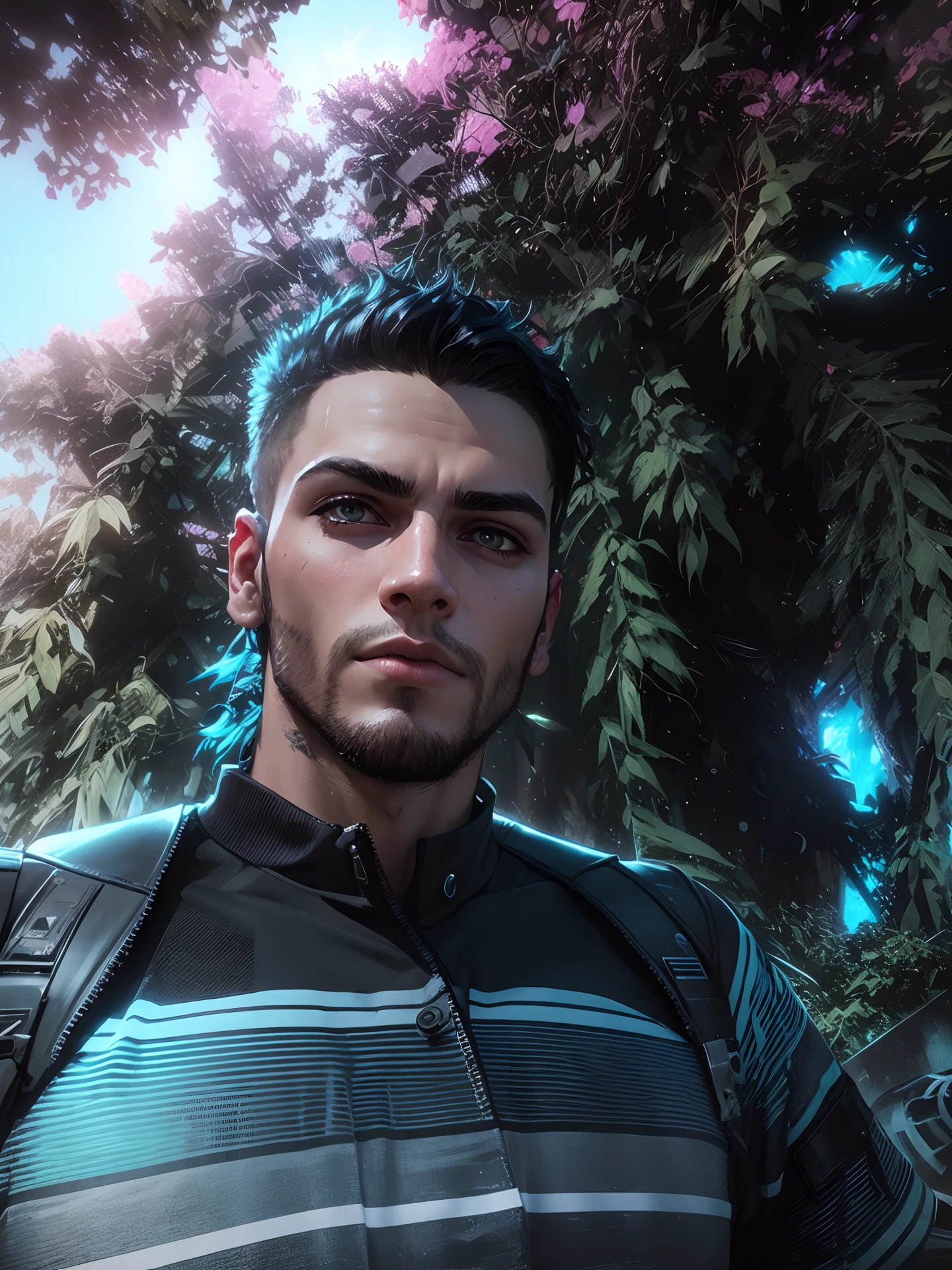 Change background cyberpunk handsome boy, realistic face,8k , ultra realistic