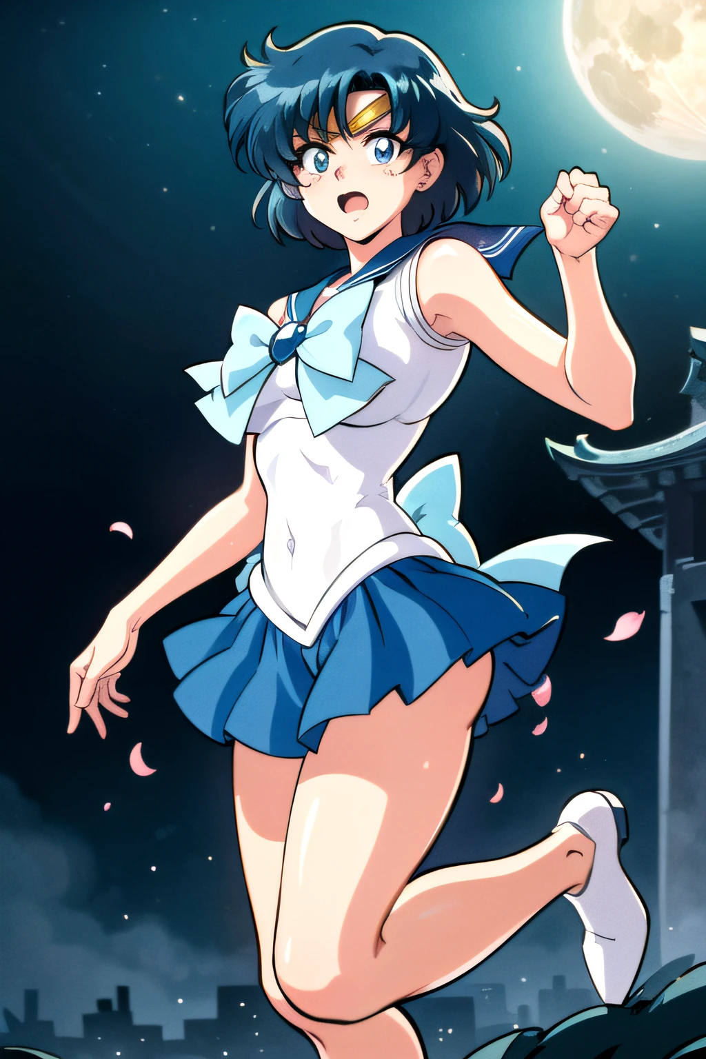 (top-quality:1.3), (​masterpiece:1.4),(Anatomically correct), (Full limbs),(complete fingers),(Precise fingertips), (Fine details),(8K),Photorealista,Sailor Moon!!!!!!!!, Sailor Moon Style,by Sailor Moon, Sailor Senshi Uniform,(Sailor Mercury:1.25),aqua eyes, Dark green hair,raw, 1 girl, ((rage)), Color Theme Red, Dramatic light, Violence Everywhere, Bloody destruction of corpses in the background, Dark and blurry background, (angry expressions:1.4), (Raging Eyes:1.2), ), Mental breakdown, intimidation, Ways to harm, (irate:1.4), revenge, rage, destruction, murder, Maniacal,magician, spell magic, Magic Circle, ((magic in hand)),(using light magic:1.4),water magic, imaginative overlays, artistic fusion,fantastical scenes, evocative narratives, striking visuals, Large breasts, Bare shoulders, Flowers and petals, Conceptual diagram of Bevera , (White background:0.5), (Illustration :1.1), (Very thin and beautiful: 1.1), (perfect  detail: 1.1) Doodle style background, liberta, souls, Digital Illustration, Perfect Anatomy, Centered, Approaching perfection, Dynamic, Highly detailed, Watercolor painting, art  stations, Concept art, Smooth, Sharp Focus, Illustration,(Fighting Pose:1.25),((Magical Dark Forest :1.2)),at the sunset, a moon, ((Strong dark shadows recommended for the scene:1.2)), Golden flowers ,((glowing butterflies )), Beautiful magic style, Golden Water Reflection,Fierce, concept-art, Digital Painting,Step onto the ground ready to fly to the top of an ancient Chinese temple ready to fight, Tall ancient Chinese temples, Night, nigh sky, (Cracked ground:1.2), Step into the ground, Monkey walking on the ground, Snow and clouds on the horizon, Flying,((yawns))、dance,(Artistic jumps:1.25),break dance,Strenuous movements,Stacked cargo container,Cracked concrete walls,Road exhaust,Countless white steam is coming out,The road surface is wet,Damaged buildings,Broken brick building,Fluttering hair,Beautuful Women,17 age,Bright smile,profetional lighting,Gray Light Lighting,Low angle from below,Blowing steam into the landscape,Fog in the landscape、Foggy、(Smooth limb movement,Palms,Smooth finger position),mont，rose garden,Colorful flowers,soft sunlight,Dancing butterflies,painting-like,Ethereal Atmosphere,Vibrant colors,（myst：0.9），（falls：0.8），（The cherry tree：1.3），（Cinematic compositions：1.3），（dream magical：1.3），hoang lap，blue flames，plasma，Particle effect，Crystal clear texture，Vibrant colors,（Skysky），spaces，starrysky,Skysky，intergalactic，depth of fields，light，Real Lights and Shadows，diffuse reflection，Dreamy and whimsical,Peaceful and charming,Colorful,painting coming to life,Totally captivating and charming,Simply breathtaking,