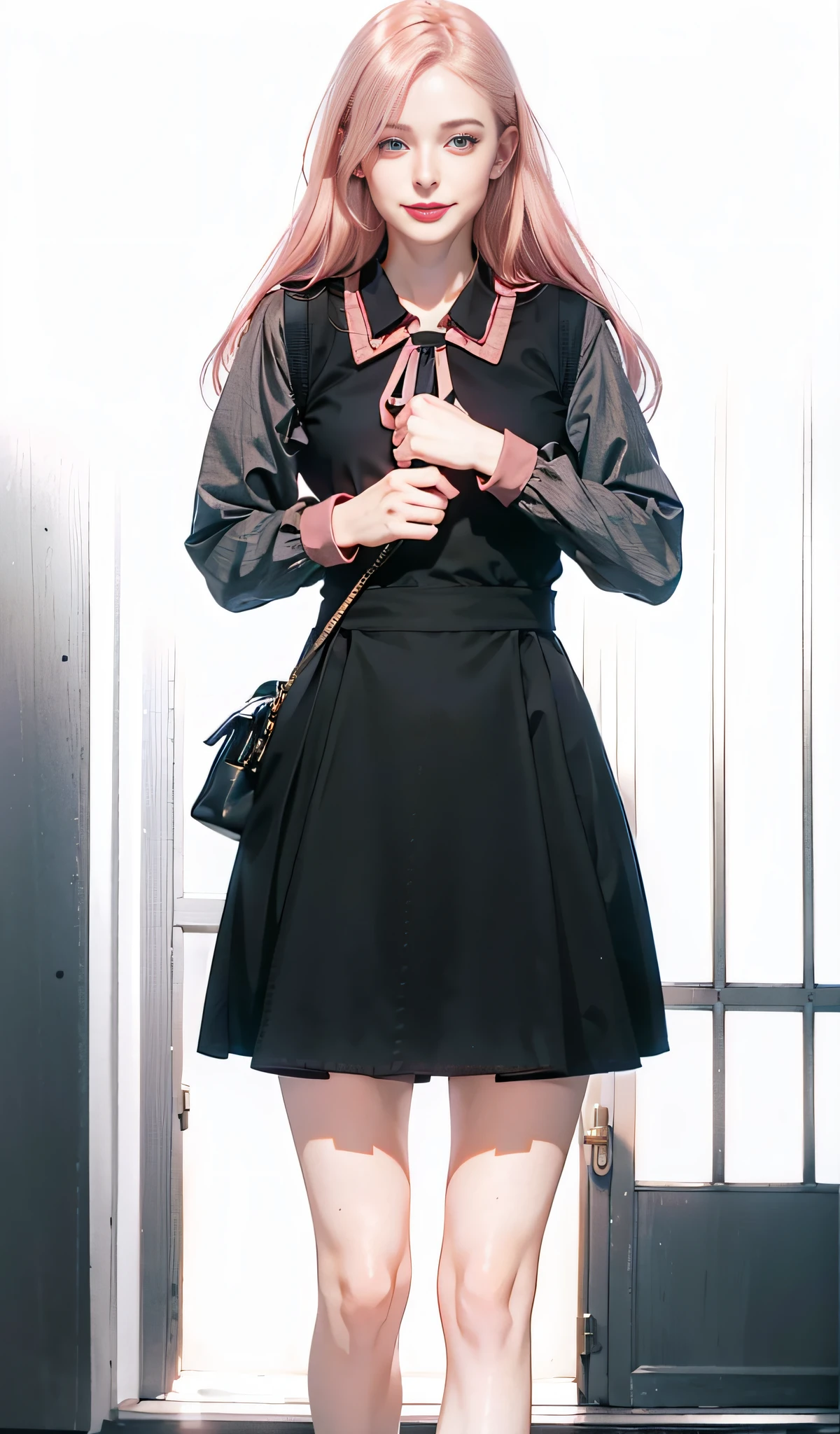 a close up of a woman with red eyes colour, happy face, beautiful haired girl, pink hair, pink hair,, high quality, full body, (photorealistic:1.4), raw photo, 1girl, looking_at_viewer, makeup, solo, light smile,shadows, contrast, analog style (look at viewer:1.2) (skin texture) (film grain:1.3), (warm hue, warm tone:1.2), close up, cinematic light, sidelighting, ultra high res, best shadow, RAW, RAW photo, a 22-year-old, lipstick, soft lighting, high quality, ((soft lighting:1.4),(pale skin:1.4), highres, sharp focus, extremely detailed, (spotlight), stage, beautiful detailed eyes, masterpiece, cinematic lighting, dslr, Fujifilm XT3,