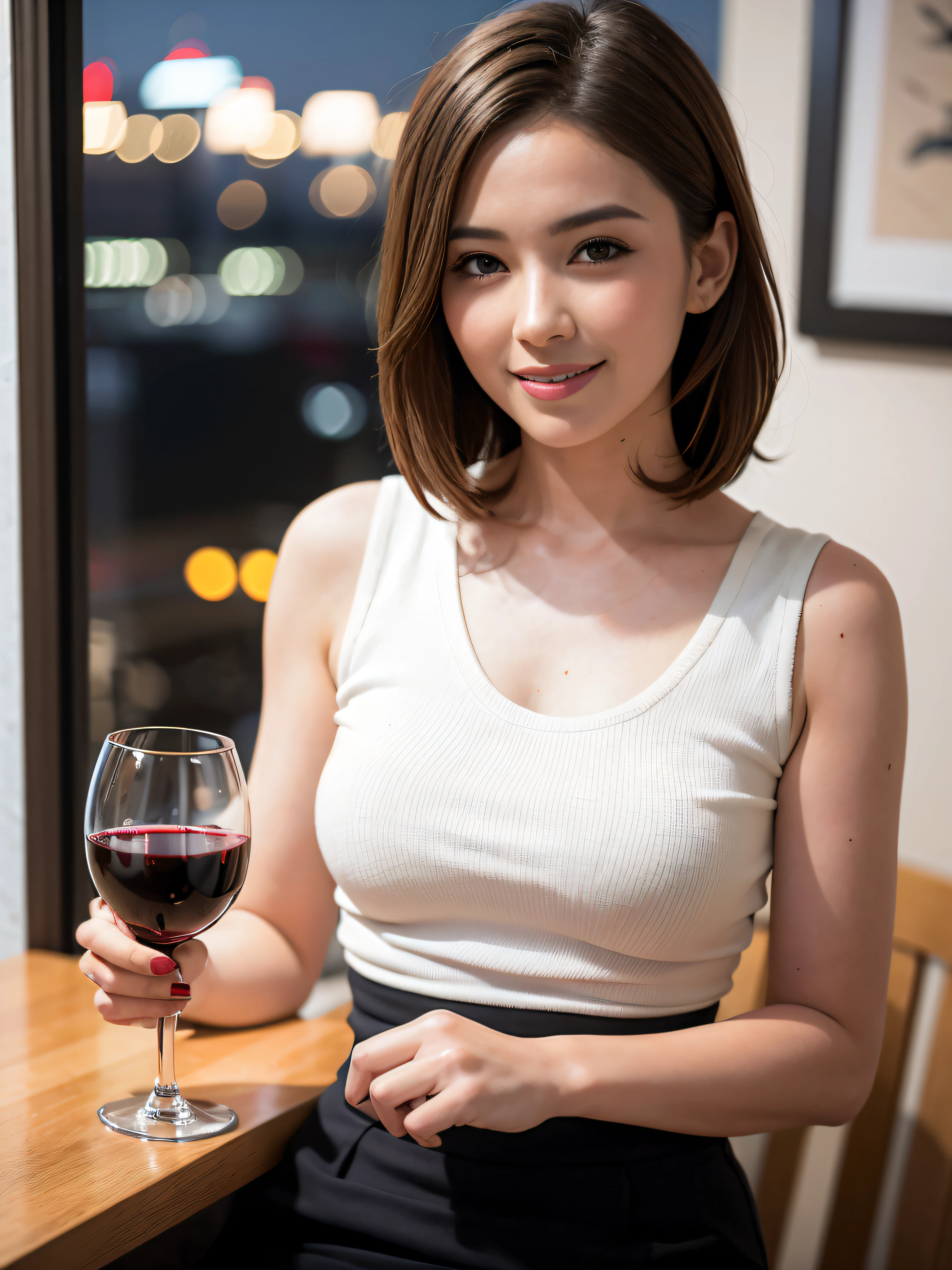 Beautiful woman enjoying wine