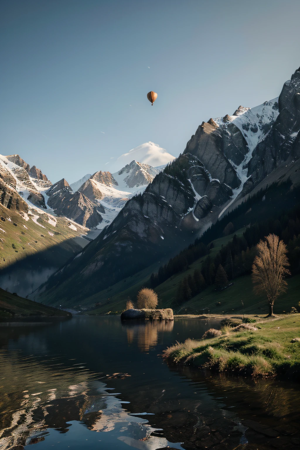 Caucasus, illustratio：Jacob of Ruizdale, nature elements,floating object,Dreamlike,Tranquil environment,by chance,Ethereal beauty,Resonance of joy,Spiritual awakening