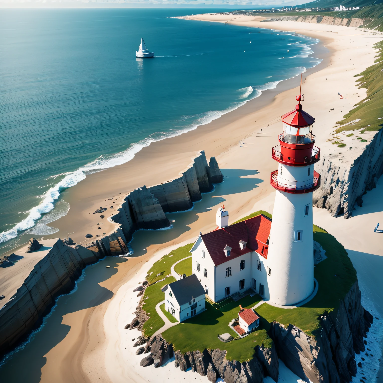 lighthouse, Sea, Ocean, water, Coast, Light, lighthouse, sky, navigation, White, beach, Tower, Blue, house, shoreline, landscape, Lake, Building, Island, Safety, chicago, Rocks, ports, Ship, Old