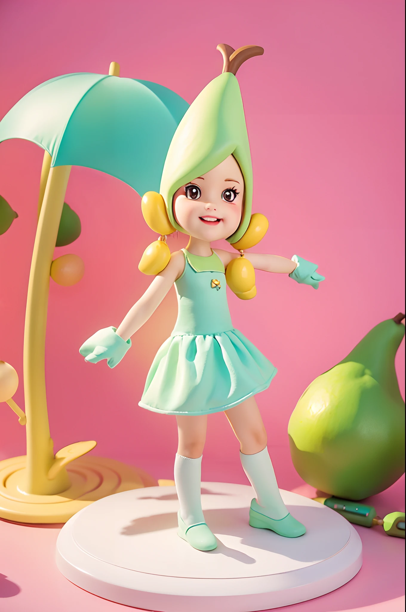 Pear personifies a female cartoon character