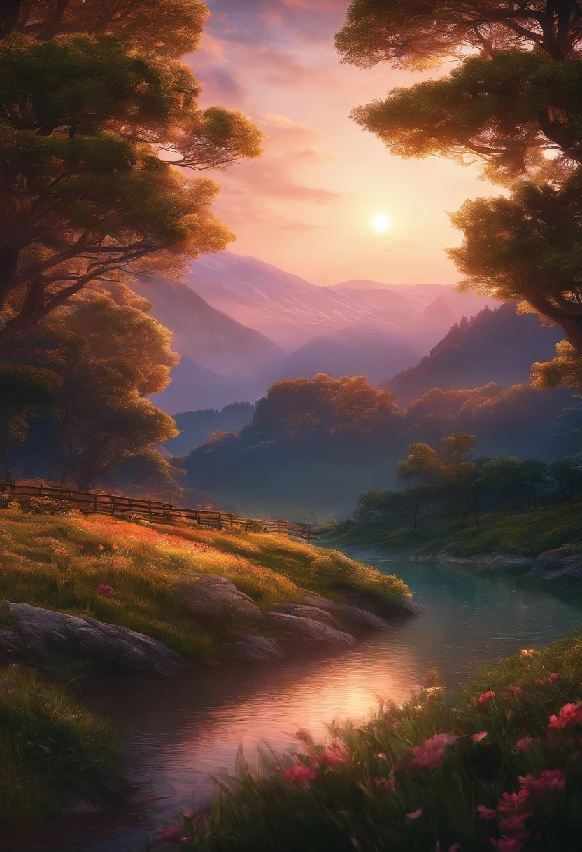 Illustrationthe night 8K image quality beautiful landscape background Taki and Mitsuba