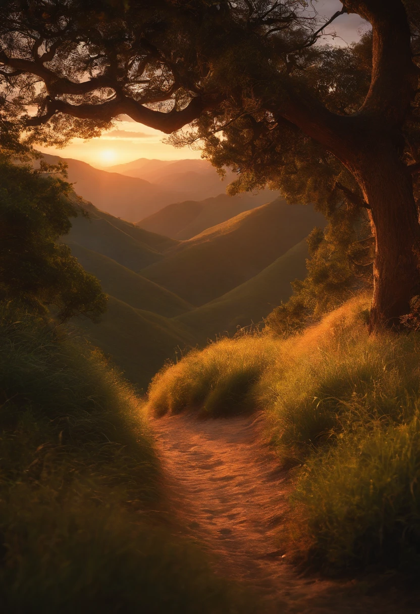 master part, best quality, cinematic Film still from, Grandes nuvens de fogo, Flutue do meio do quadro para os lados, Close-up, brilhante, alegria, warm and gentle lighting, Estilo Ghibli, Anime peito grande, picture book, Sunset, Don't be human, Tela paisagem