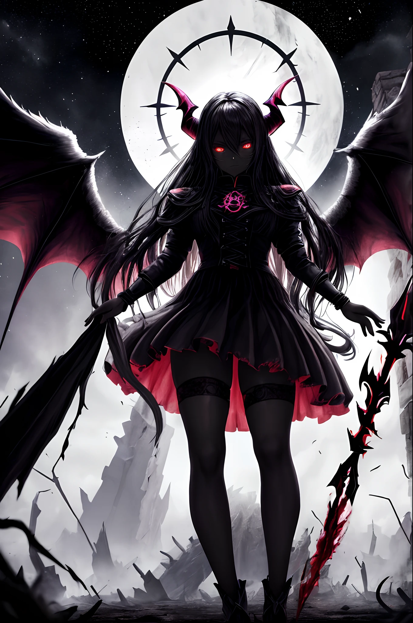 (dark skin), (demon horns), large breasts,
Immortal temptation takes over my mind
Condemned
Fallen weak on my knees, summon the strength
Of mayhem
I am the storm that is approaching
Provoking black clouds in isolation
I am reclaimer of my name
Born in flames, I have been blessed
My family crest is a demon of death
Forsakened, I am awakened
A phoenix's ash in dark divine
Descending misery
Destiny chasing time
Inherit the nightmare, surrounded by fate
Can't run away
Keep walking the line between the light
Led astray
Through vacant halls I won't surrend5r
The truth rev5aled in eyes of ember
We fight through fire and ice forever
Two souls once lost, and now they remember
I am the storm that is approaching
Provoking black clouds and isolation
I am reclaimer of my name
Born in flames, I have been blessed
My family crest is a demon of death
Forsakened, I am awakened
A phoenix's ash in dark divine
Descending misery
Destiny chasing time
Disappear into the night
Lost shadows left behind
Obsession's pulling me
Fading, I've come to take what's mine
Lurking in the shadows under veil of night
Constellations of blood pirouette
Dancing through the graves of those who stand at my feet
Dreams of the black throne I keep on repeat
A derelict of darkness, summoned from the ashes
The puppetmaster congregates all the masses
Pulling strings, twisting minds as blades hit
You want this power? Then come try and take it
Beyond the tree
Fire burns
Secret love
Bloodline yearns
Dark minds embrace
Crimson joy
Does your dim heart
Heal or destroy?
Bury the light deep within
Cast aside, there's no coming home
We're burning chaos in the wind
Drifting in the ocean all alone