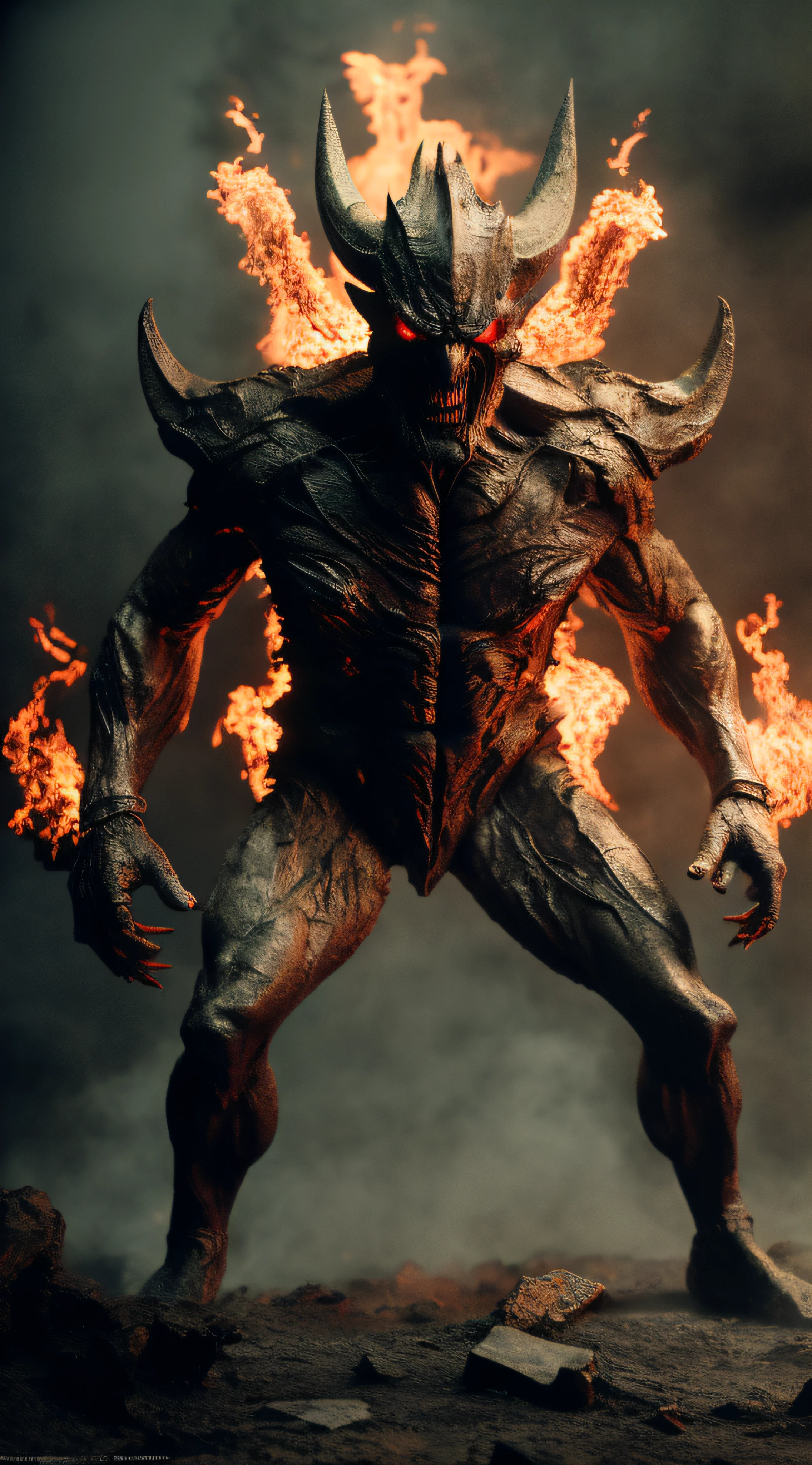 photo of ohwx devil, fearful, flames, angy, mad, scary looking, menacing look, centerec, ful body shot, facing camera photography, natural light, photorealism, cinematic rendering, ray tracing, the highest quality, the highest detail, Cinematic, Blur Effect, Long Exposure, 8K, Ultra-HD, Natural Lighting, Moody Lighting, Cinematic Lighting , (high key)