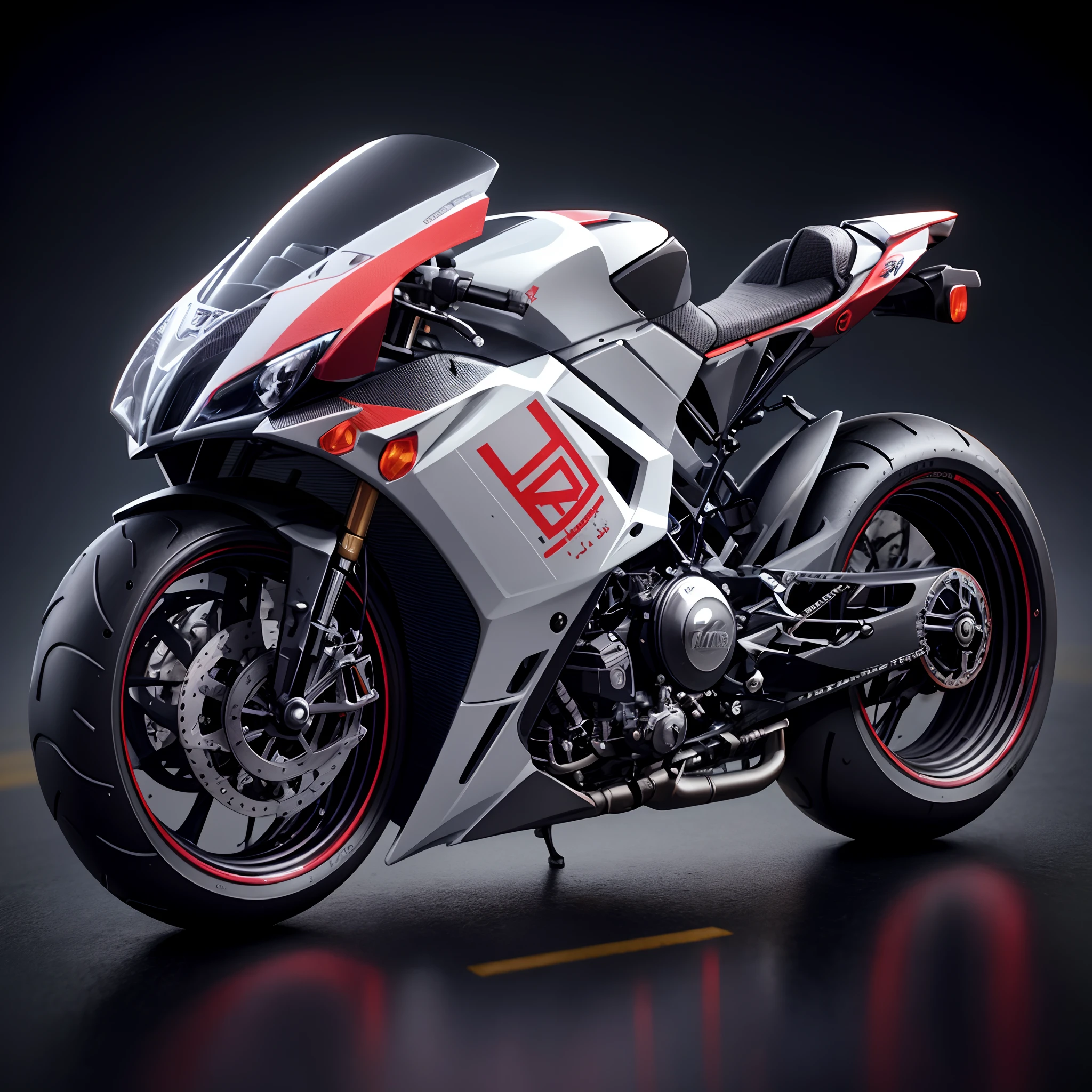 a close up of a motorcycle with a text: "HANS" , and number 14 on the front, extreme render, daniel maidman octane rendering, sharp render, hyper real render, cycle render, hyper detailed 3 d render, hyper detailed 3d render, rendered in v-ray, cycles 3 d render, hyper realistic detailed render, hyper realistic render, cycles4d render, Futuristic HANS