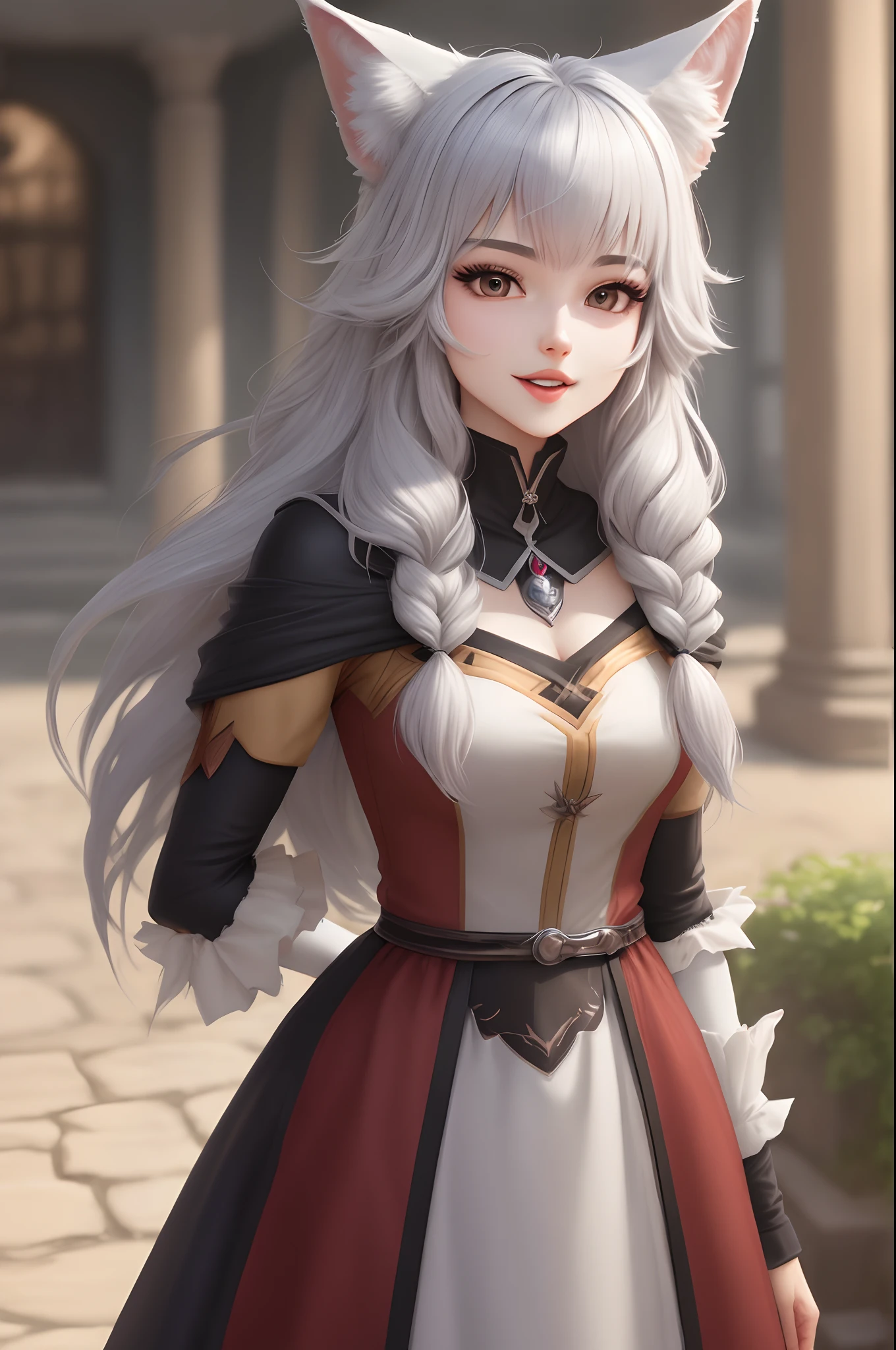 silber hair coyote personification Longhaire 2D Beautiful Girl Gizatooth