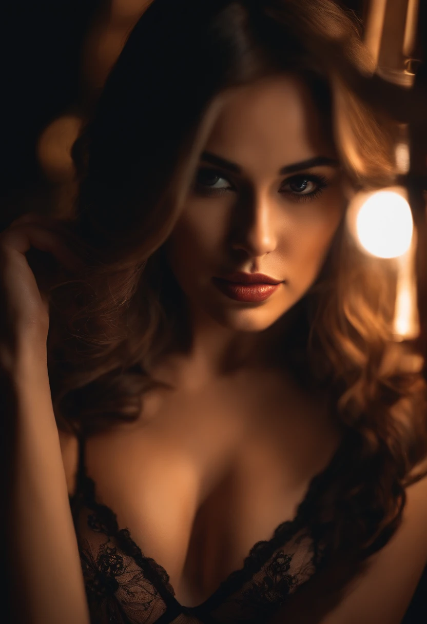 Beautiful young woman in sexy lingerie, the night