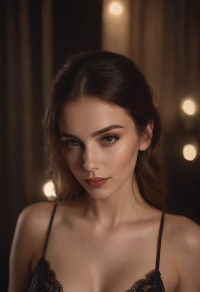 Stunning Gaia Galante, 18 years old, giant tits, (8k, RAW photo, best quality, masterpiece: 1.2), (anime: 1.37), (best quality)), ultra high resolution, extremely detailed 8k wallpaper, kodak 400 proma rendering photo, female vampire in a black dress (((A little blood is dripping from the female vampire's mouth.))) The beautiful girl is in a trance and the female vampire is satisfied. moonlight coming through the window. Bats are flying outside the window. night scene, 35mm lens shot