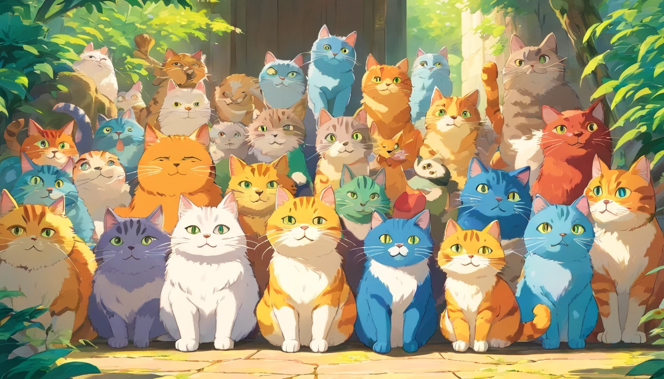 Colorful cats