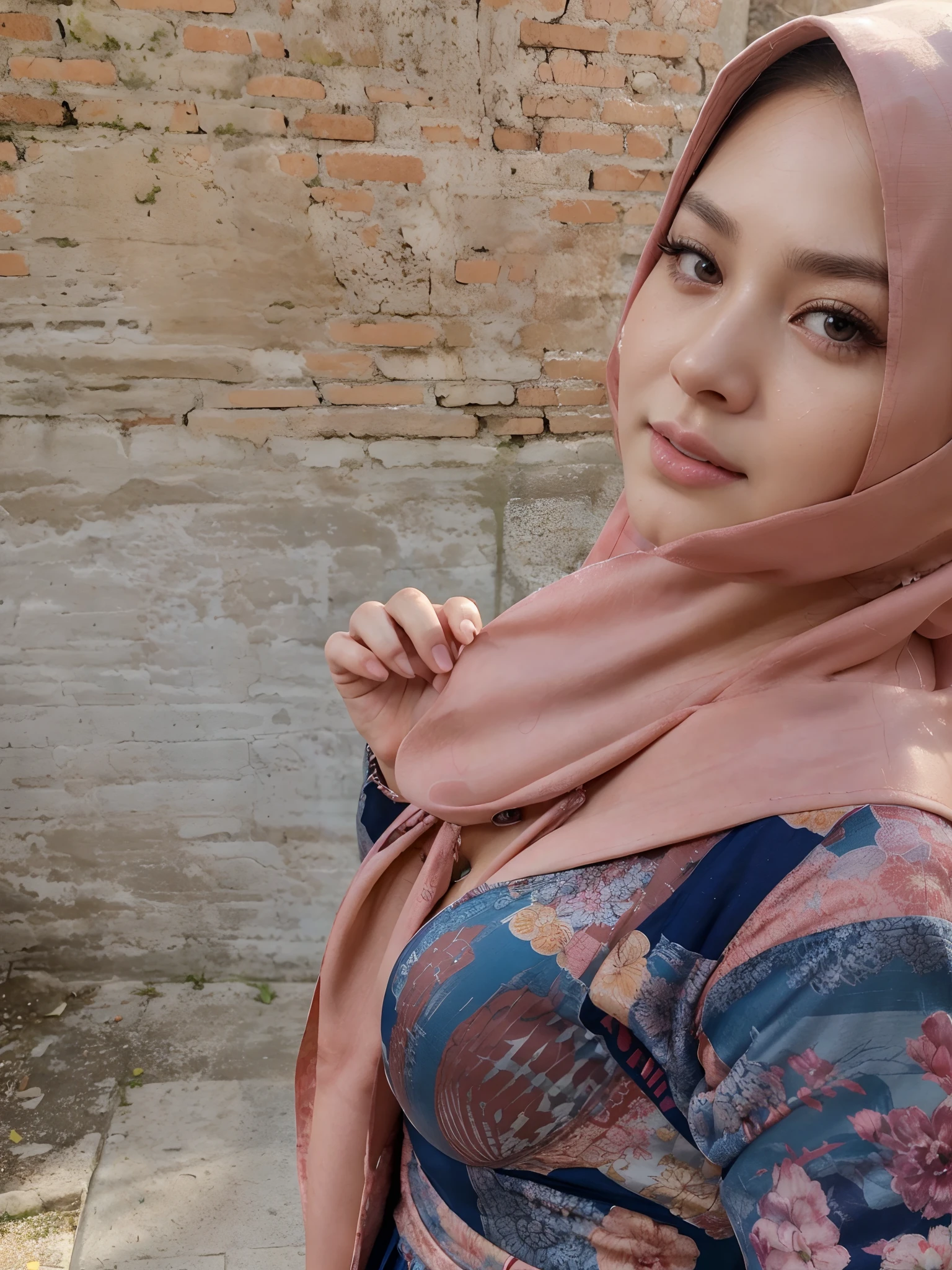 Luna Maya, (RAW photo:1.2), (photorealistic:1.4),(masterpiece:1.3),(best quality:1.4),ultra high res,(detailed eyes),(detailed facial features),(detailed clothes features),HDR,8k resolution, skin tight, (((high detailed skin,visible pores))), dreamlike, (ulzzang-6500-v1.1:0.5),pureerosface_v1:0.2, face close-up, 1 girl, tall body, slim faces, body abs:1.2, , 30 years old, gigantic breast, wearing tight close pastel floral silk malay gamis with hijab, full body, beautiful shy smile, wearing high heels, real Life adaption of this character,her name is Tsunade senju from anime naruto ,hyper realistic ,very realistic detailed yellow hair, high resolution, photorealistic,very detailed,very realistic outfit, Japanese face,detailed shining eyes, calm expression,realism,((Tsunade)),((Wiping ass)),(stand on tatami),((mature female)),Thick body,((Solo)),(((completely naked))),(((Cheongsam with high slit))), ((Blush)),in ryokan,A MILF,trending on artstationh,intricate face details,(Curvy physique), vibrant, 4K, 12k resolution