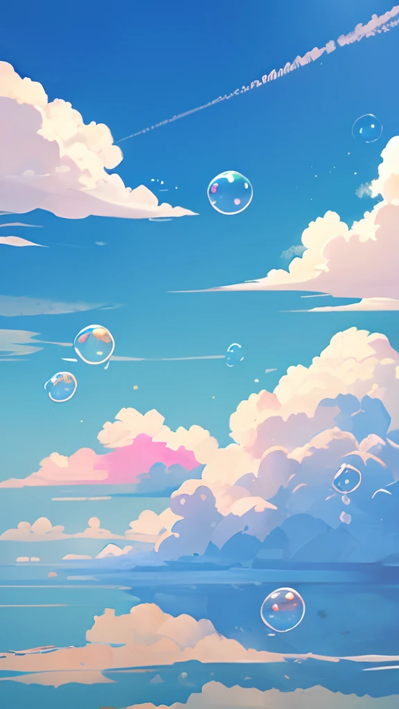 cloud in the sky,baiyun,((Colored bubbles)),(((Colorful clouds))),Skysky,