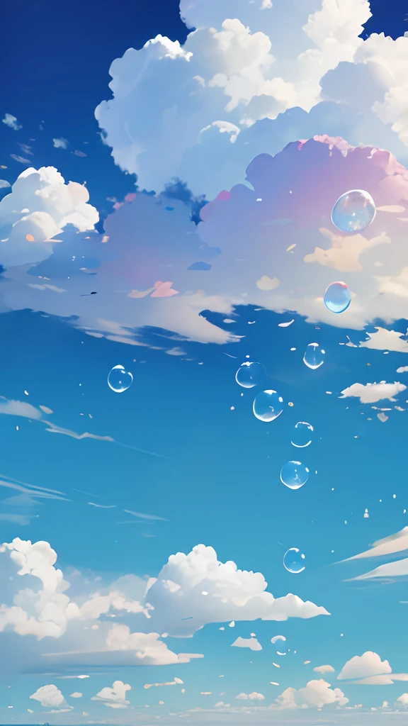 cloud in the sky,baiyun,((Colored bubbles)),(((Colorful clouds))),Skysky,