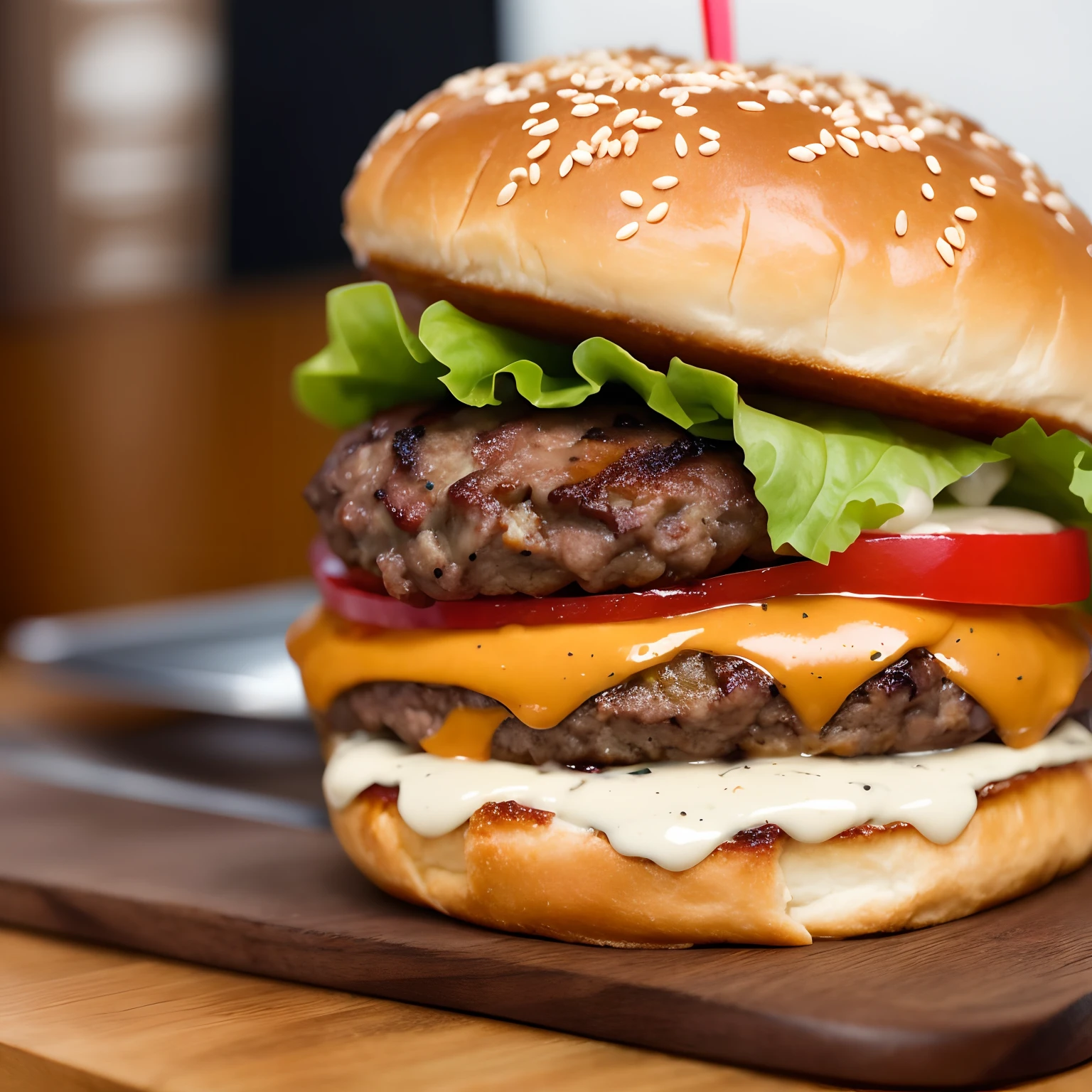 Delicious and juicy burger, Mouth-watering
