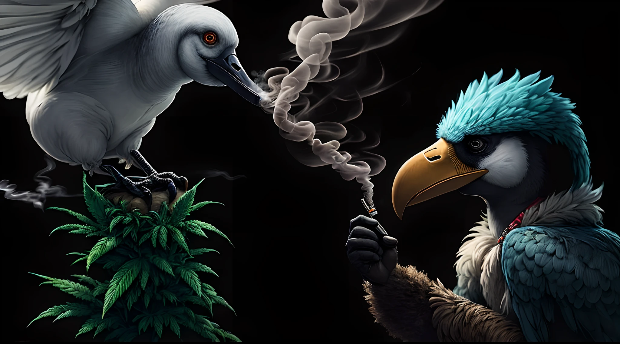 A rich dodo bird smoking weed