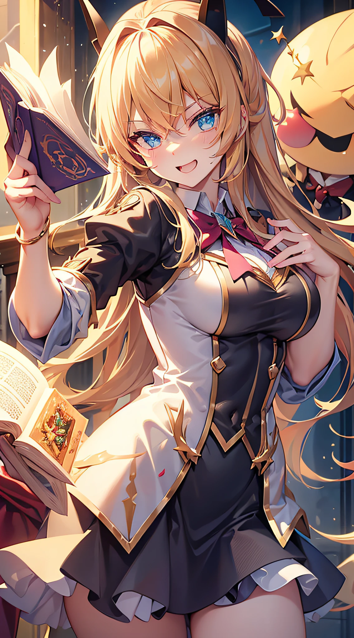 curate,borgar,holding a magic spell book,Spell effects