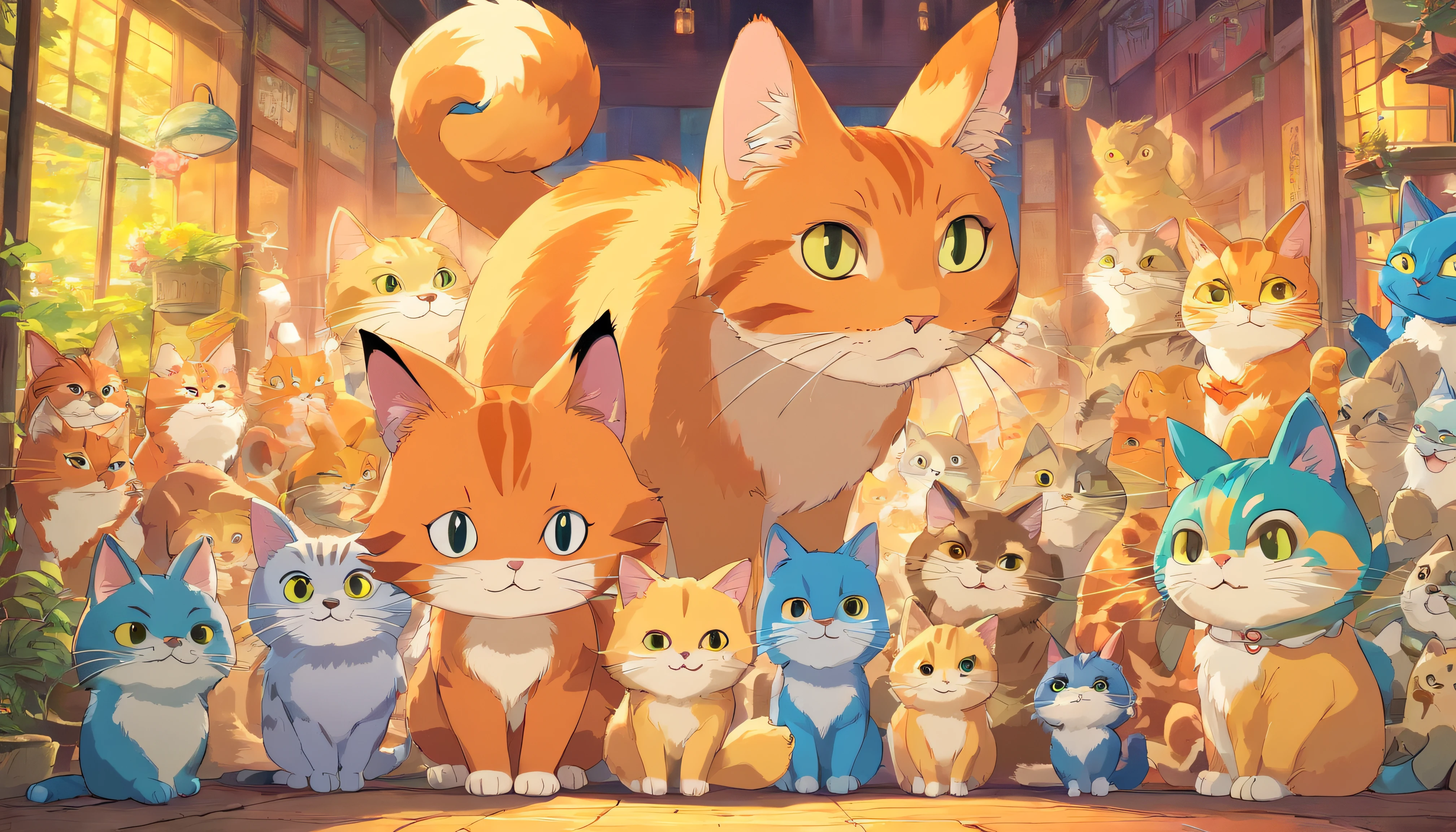 Colorful cats