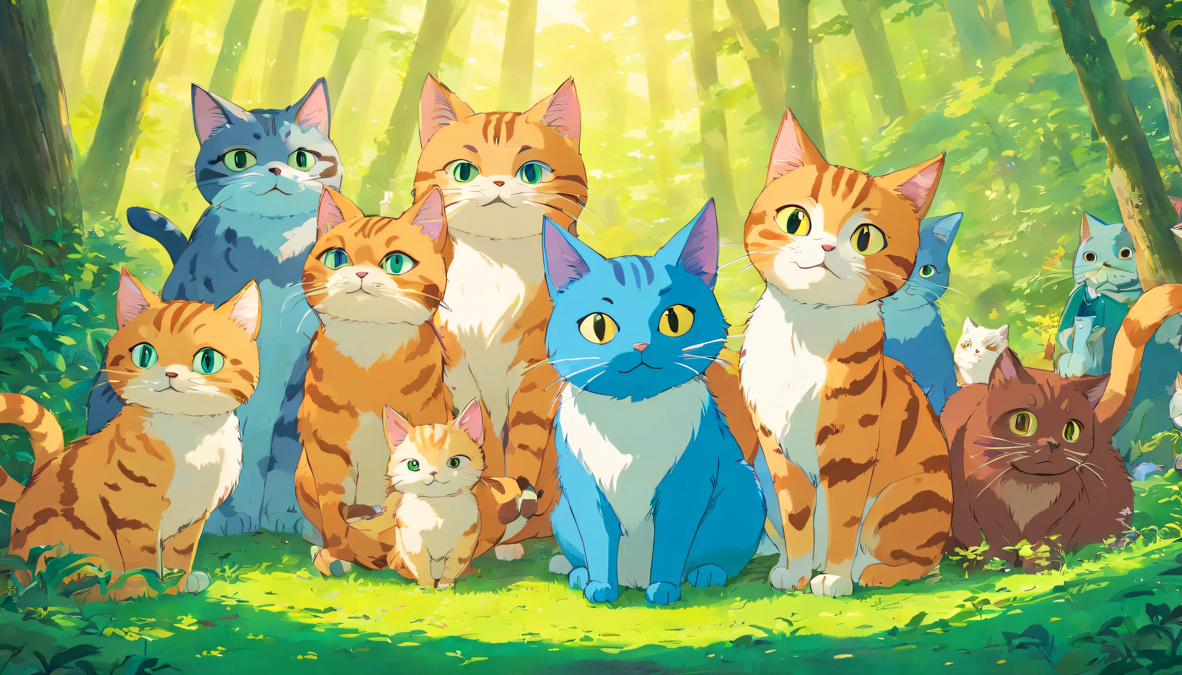 Colorful cats
