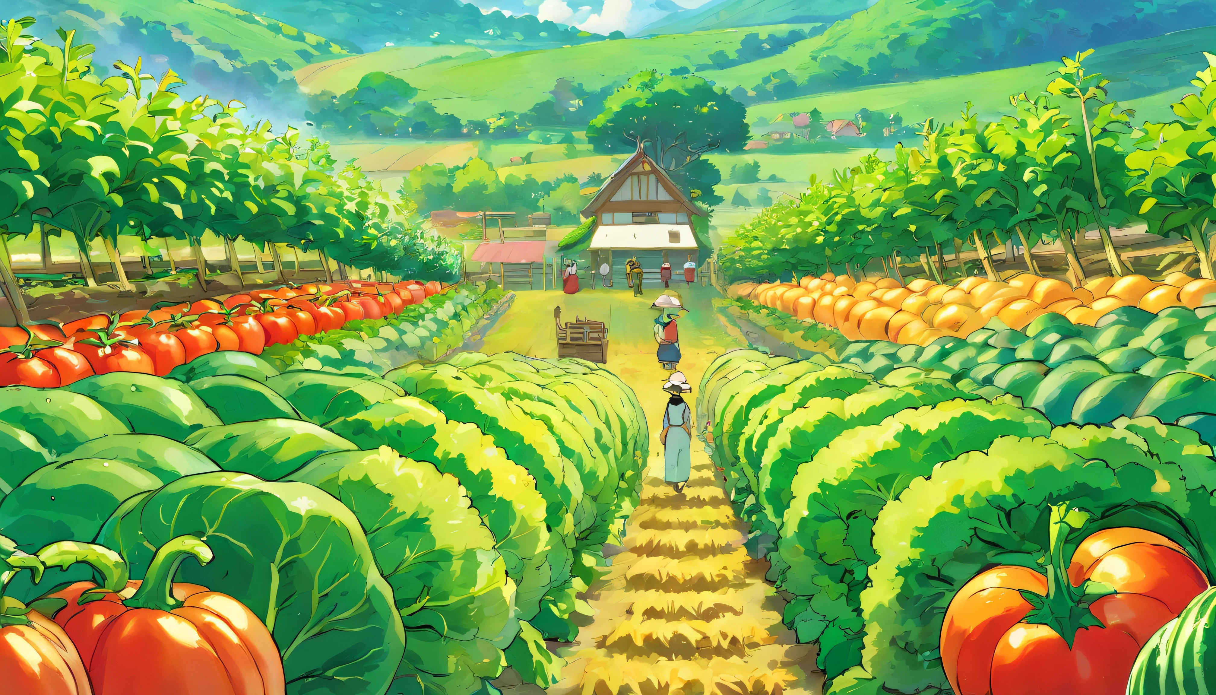 Vegetable plots on the farm
